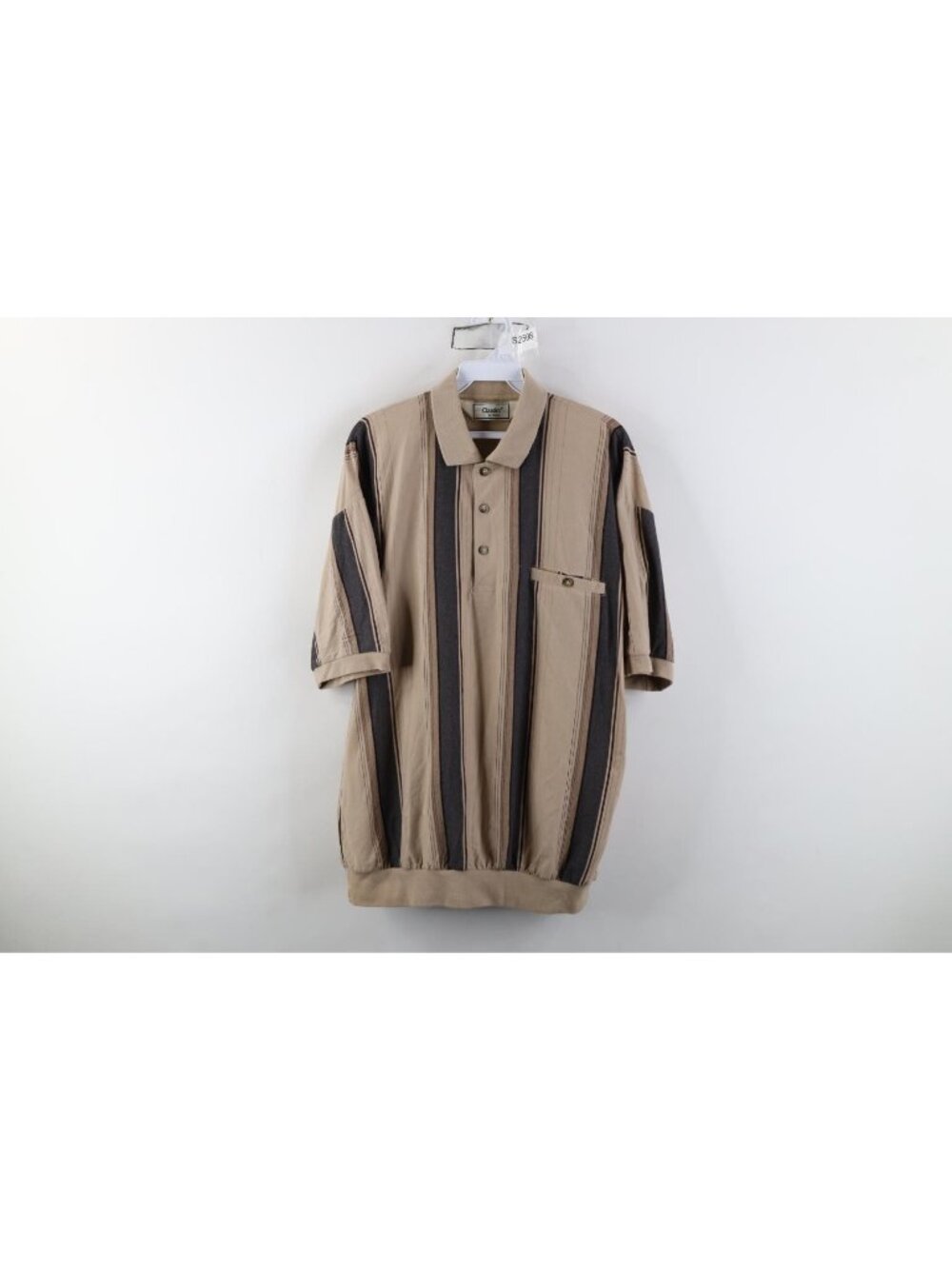 Vintage 90s Streetwear Mens Large Distressed Striped Color Block Pullover Polo
